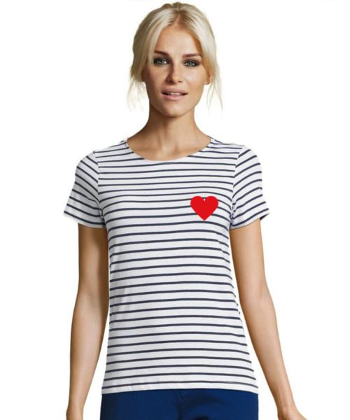 T-shirt mariniere coeur