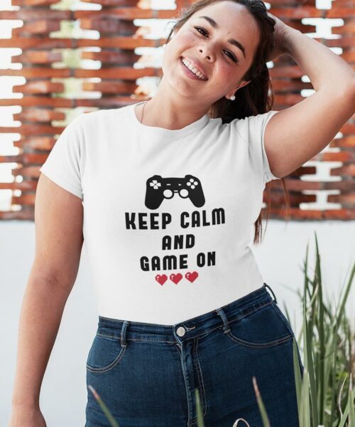Tee-Shirt Keep Calm and Game On femme