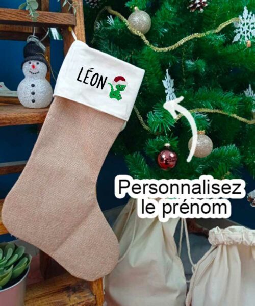 Chaussette noël dinosaure