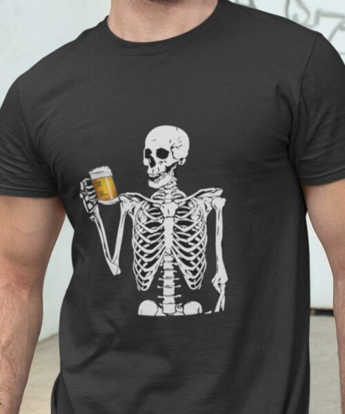 Tee-shirt-noir-Squelette