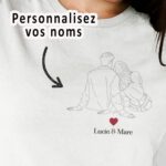 Tee-shirt - Couple dessin personnalise - Pour femme 1|Tee-shirt - Couple dessin personnalise - Pour femme 2