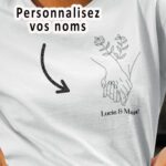 Tee-shirt - Main fleur personnalise - Pour femme 1|Tee-shirt - Main fleur personnalise - Pour femme 2