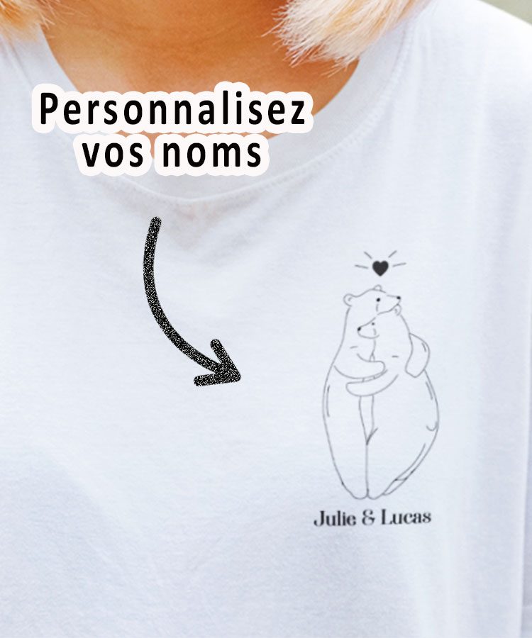 Tee-shirt - Ours entrelace - Pour femme 1|Tee-shirt - Ours entrelace - Pour femme 2