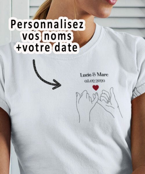 Tee-shirt - Petit doigt personnalise - Pour femme 1|Tee-shirt - Petit doigt personnalise - Pour femme 2