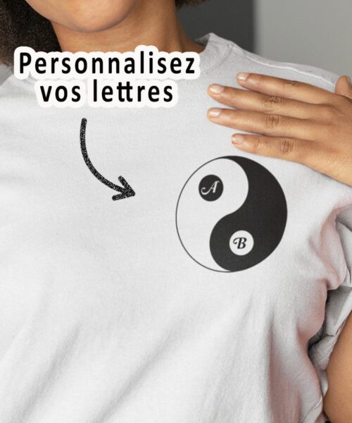 Tee-shirt - Yin yang personnalise - Pour femme 1|Tee-shirt - Yin yang personnalise - Pour femme 2