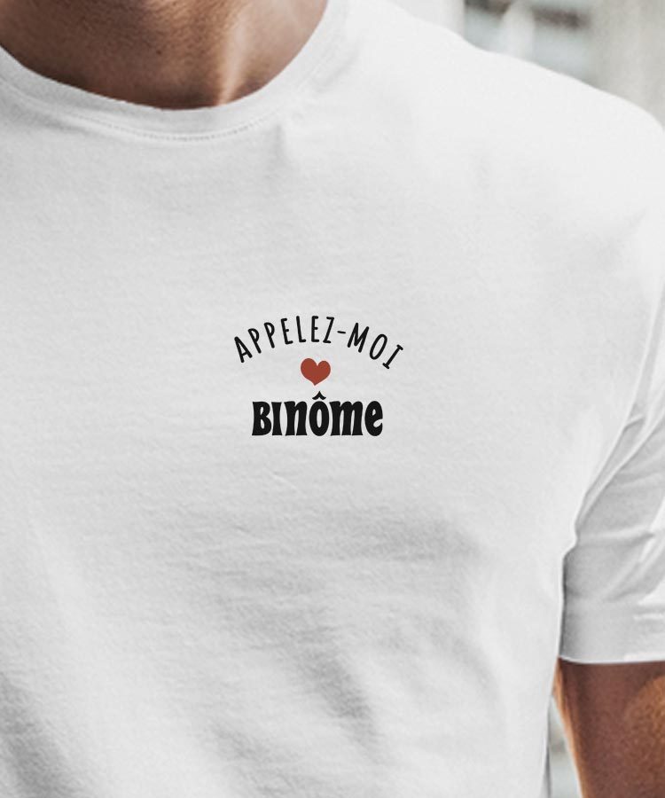 T-Shirt Blanc Appelez-moi Binôme Pour homme-1