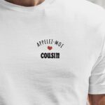 T-Shirt Blanc Appelez-moi Cousin Pour homme-1