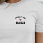T-Shirt Blanc Appelez-moi Maman Pour femme-1