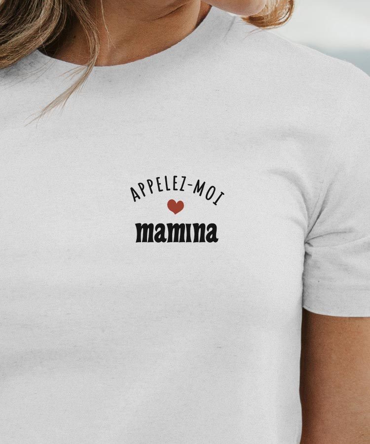 T-Shirt Blanc Appelez-moi Mamina Pour femme-1
