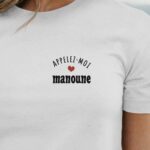 T-Shirt Blanc Appelez-moi Manoune Pour femme-1