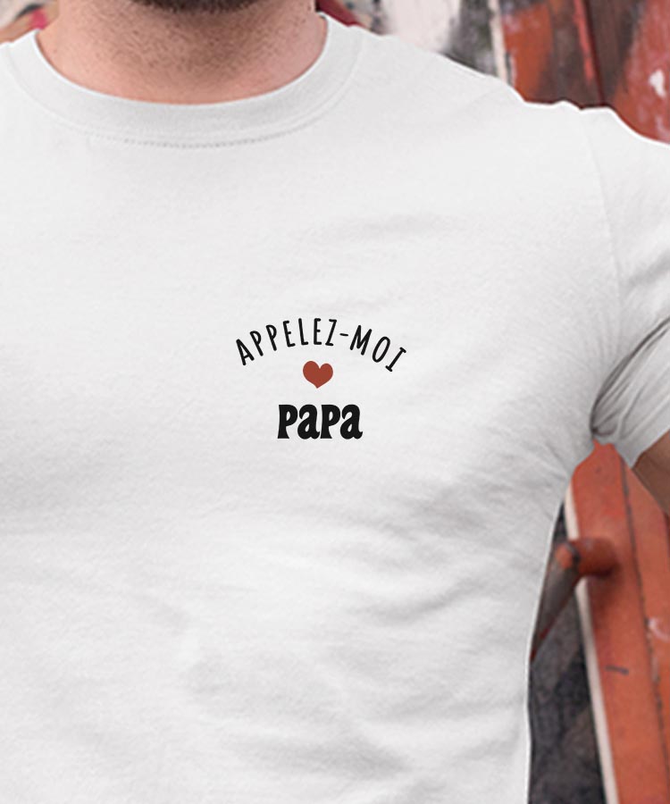 T-Shirt Blanc Appelez-moi Papa Pour homme-1