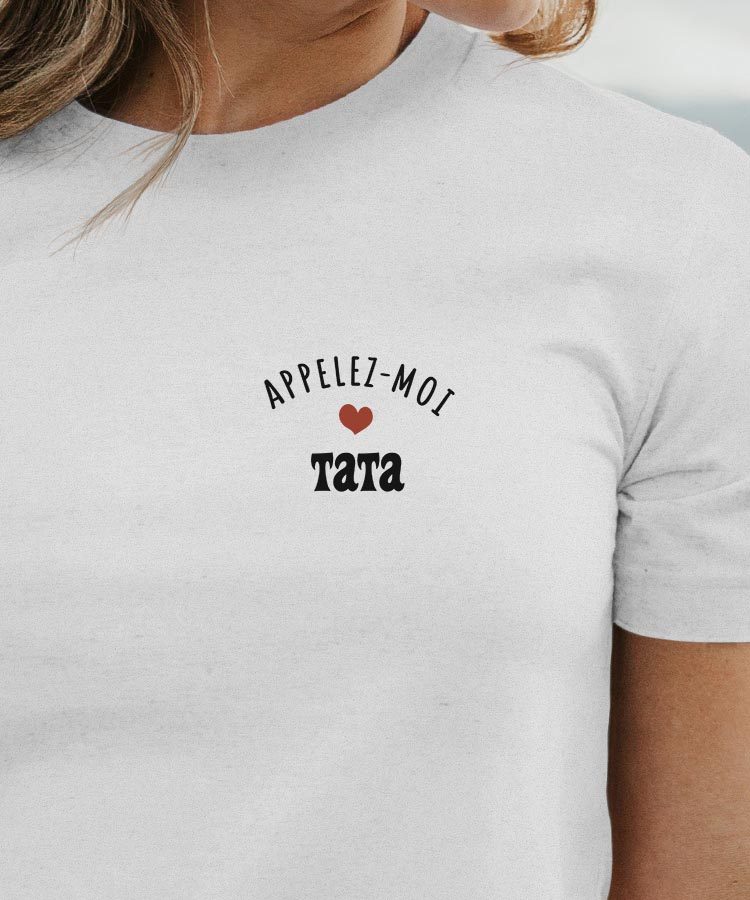 T-Shirt Blanc Appelez-moi Tata Pour femme-1