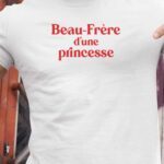 T-Shirt Blanc Beau-Frère d'une princesse Pour homme-1