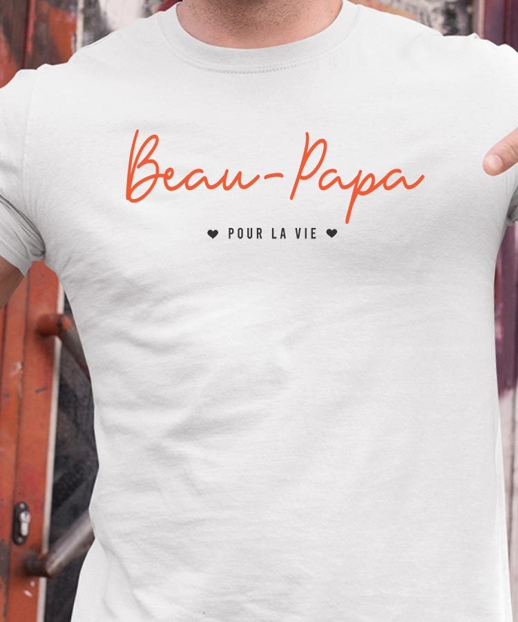 T-Shirt Blanc Beau-Papa pour la vie Pour homme-1