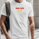 T-Shirt Blanc Beau-Papa cool disco Pour homme-2