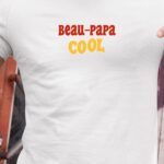 T-Shirt Blanc Beau-Papa cool disco Pour homme-1