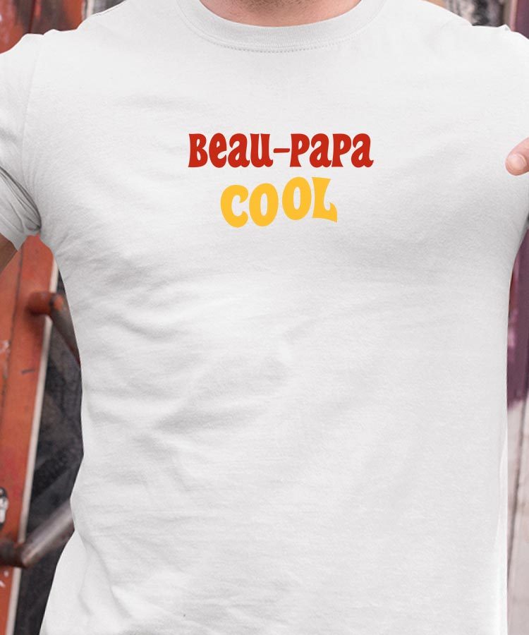 T-Shirt Blanc Beau-Papa cool disco Pour homme-1