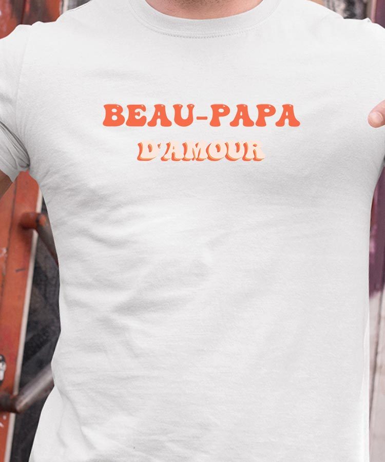 T-Shirt Blanc Beau-Papa d'amour Pour homme-1