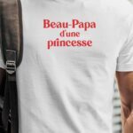 T-Shirt Blanc Beau-Papa d'une princesse Pour homme-1
