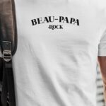 T-Shirt Blanc Beau-Papa rock Pour homme-1