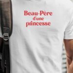 T-Shirt Blanc Beau-Père d'une princesse Pour homme-1