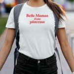 T-Shirt Blanc Belle-Maman d'une princesse Pour femme-2