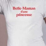T-Shirt Blanc Belle-Maman d'une princesse Pour femme-1