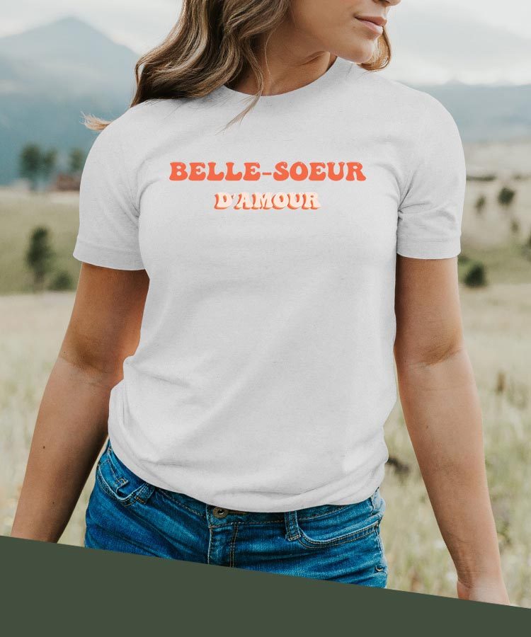 T-Shirt Blanc Belle-Soeur d'amour Pour femme-2