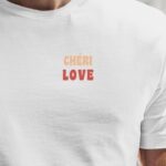 T-Shirt Blanc Chéri love Pour homme-1