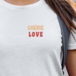 T-Shirt Blanc Chérie love Pour femme-1