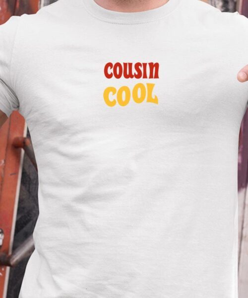 T-Shirt Blanc Cousin cool disco Pour homme-1