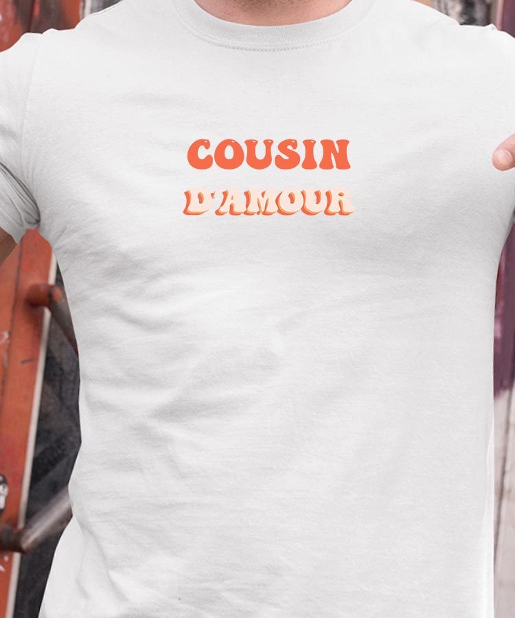 T-Shirt Blanc Cousin d'amour Pour homme-1