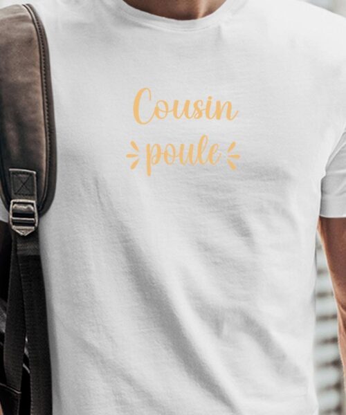 T-Shirt Blanc Cousin poule Pour homme-1