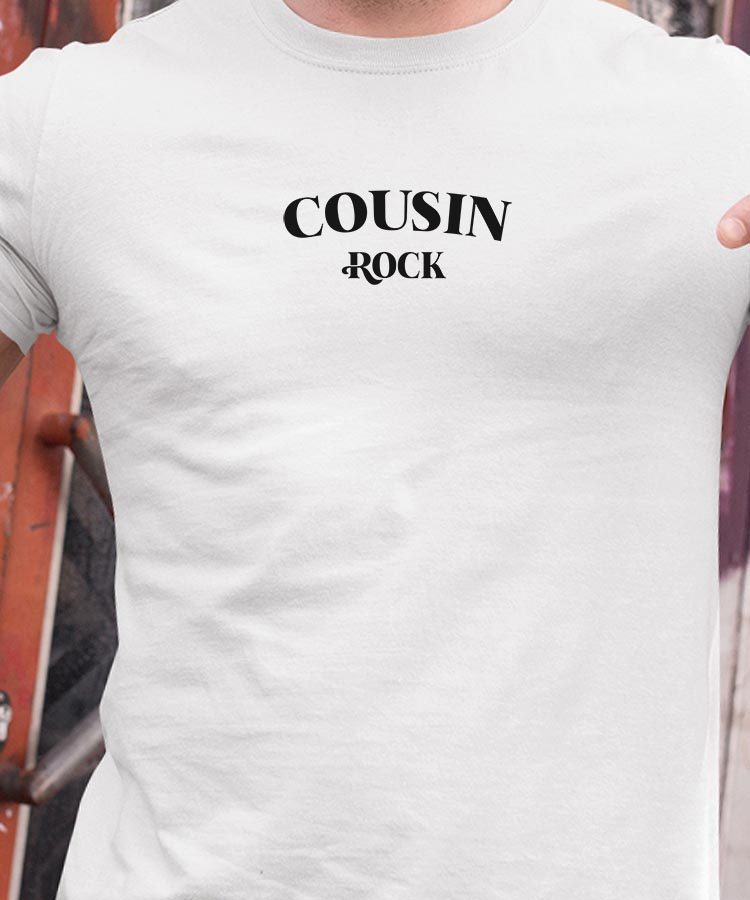 T-Shirt Blanc Cousin rock Pour homme-1