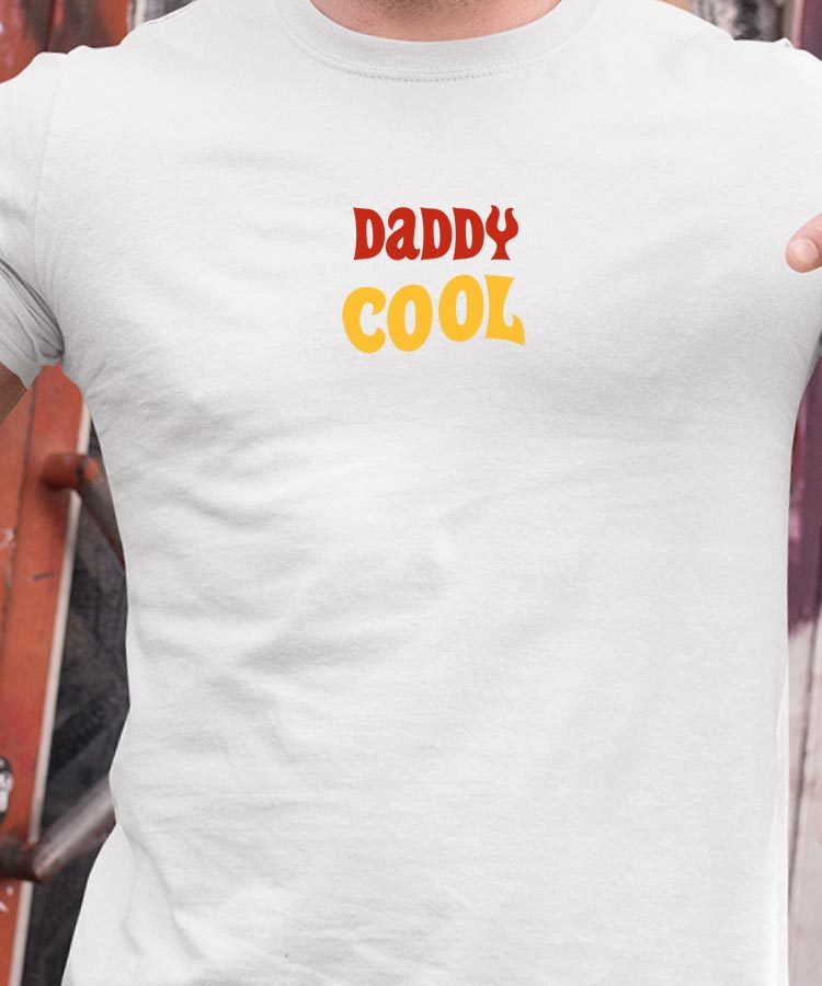 T-Shirt Blanc Daddy cool disco Pour homme-1