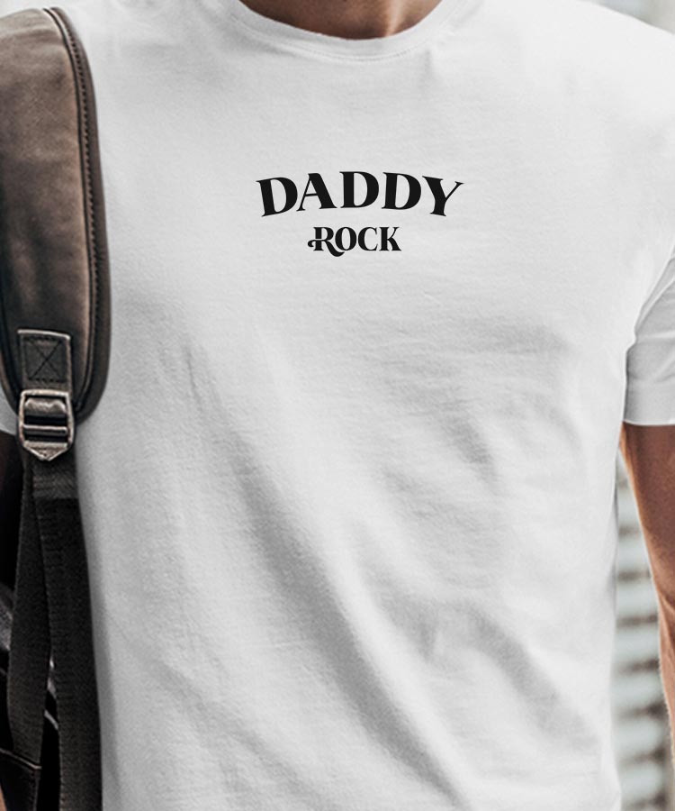 T-Shirt Blanc Daddy rock Pour homme-1