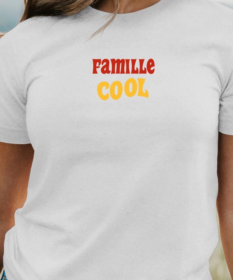 T-Shirt Blanc Famille cool disco Pour femme-1