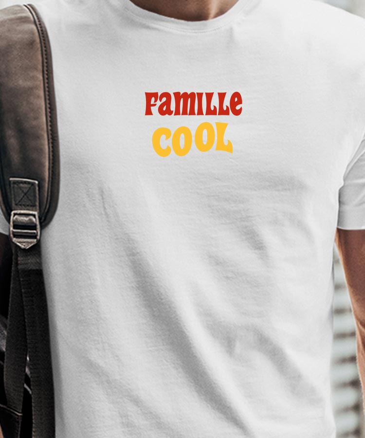 T-Shirt Blanc Famille cool disco Pour homme-1