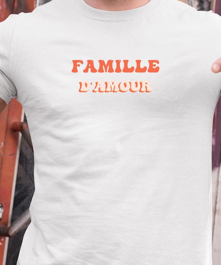 T-Shirt Blanc Famille d'amour Pour homme-1