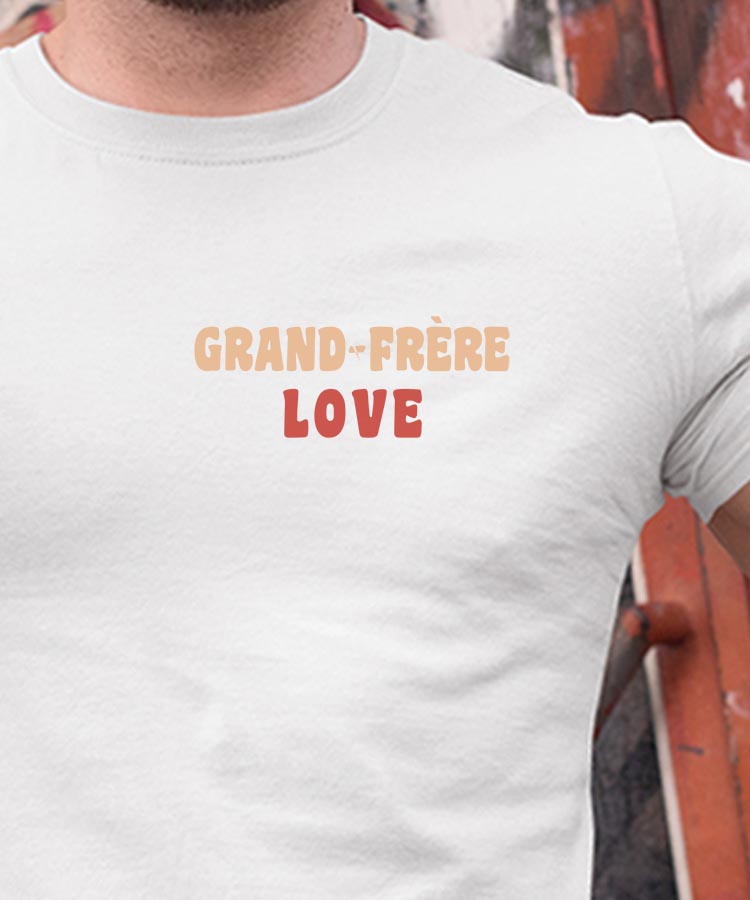 T-Shirt Blanc Grand-Frère love Pour homme-1
