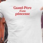 T-Shirt Blanc Grand-Père d'une princesse Pour homme-1