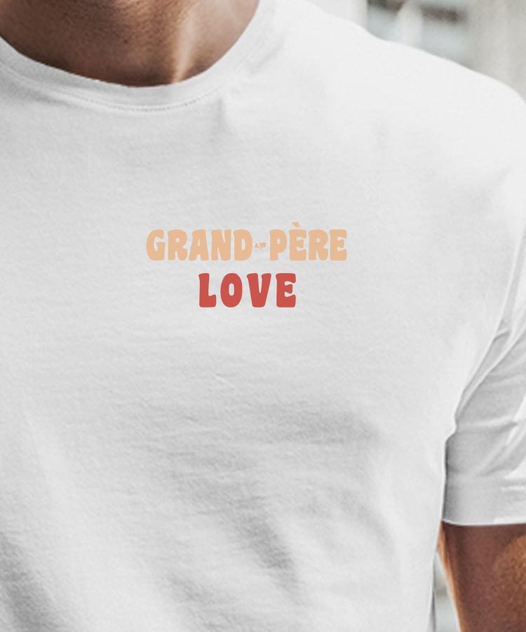 T-Shirt Blanc Grand-Père love Pour homme-1