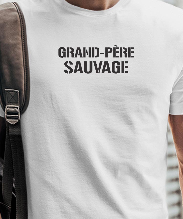 T-Shirt Blanc Grand-Père sauvage Pour homme-1