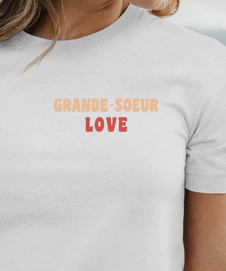 T-Shirt Blanc Grande-Soeur love Pour femme-1