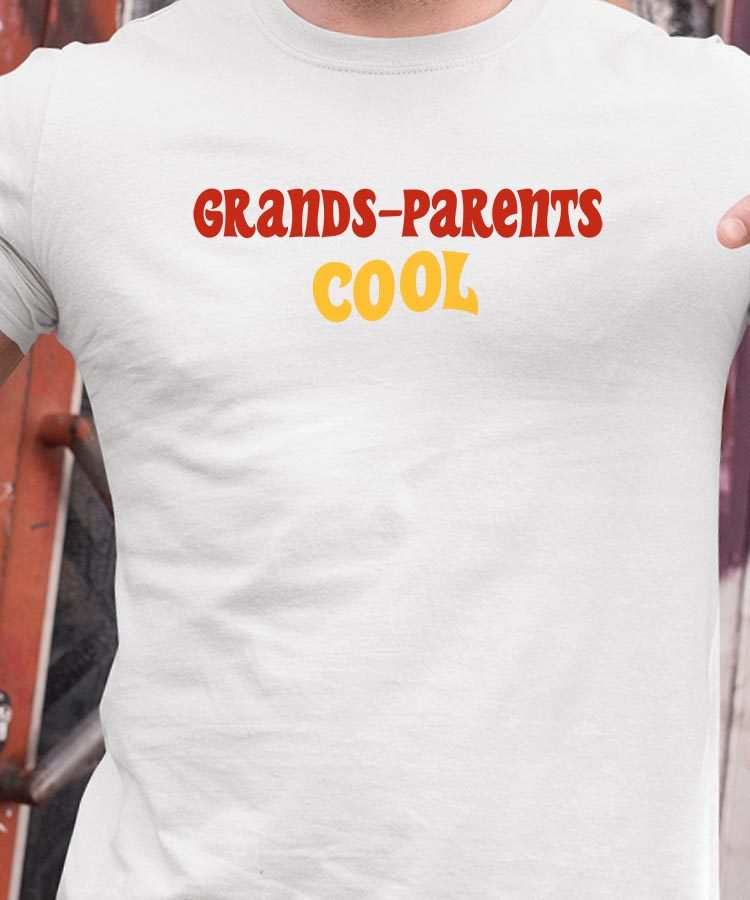 T-Shirt Blanc Grands-Parents cool disco Pour homme-1