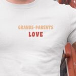 T-Shirt Blanc Grands-Parents love Pour homme-1