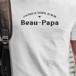 T-Shirt Blanc J'ai pas le temps je suis Beau-Papa Pour homme-1
