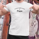 T-Shirt Blanc J'ai pas le temps je suis Papa Pour homme-2