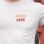 T-Shirt Blanc Jumeau love Pour homme-1