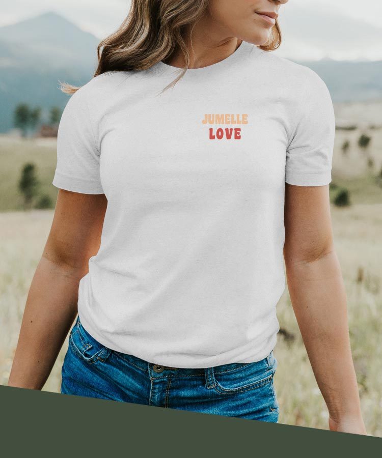 T-Shirt Blanc Jumelle love Pour femme-2